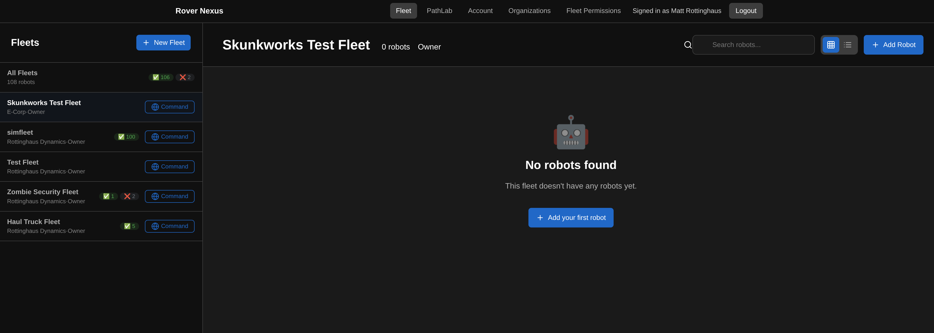 Rover Nexus fleet view