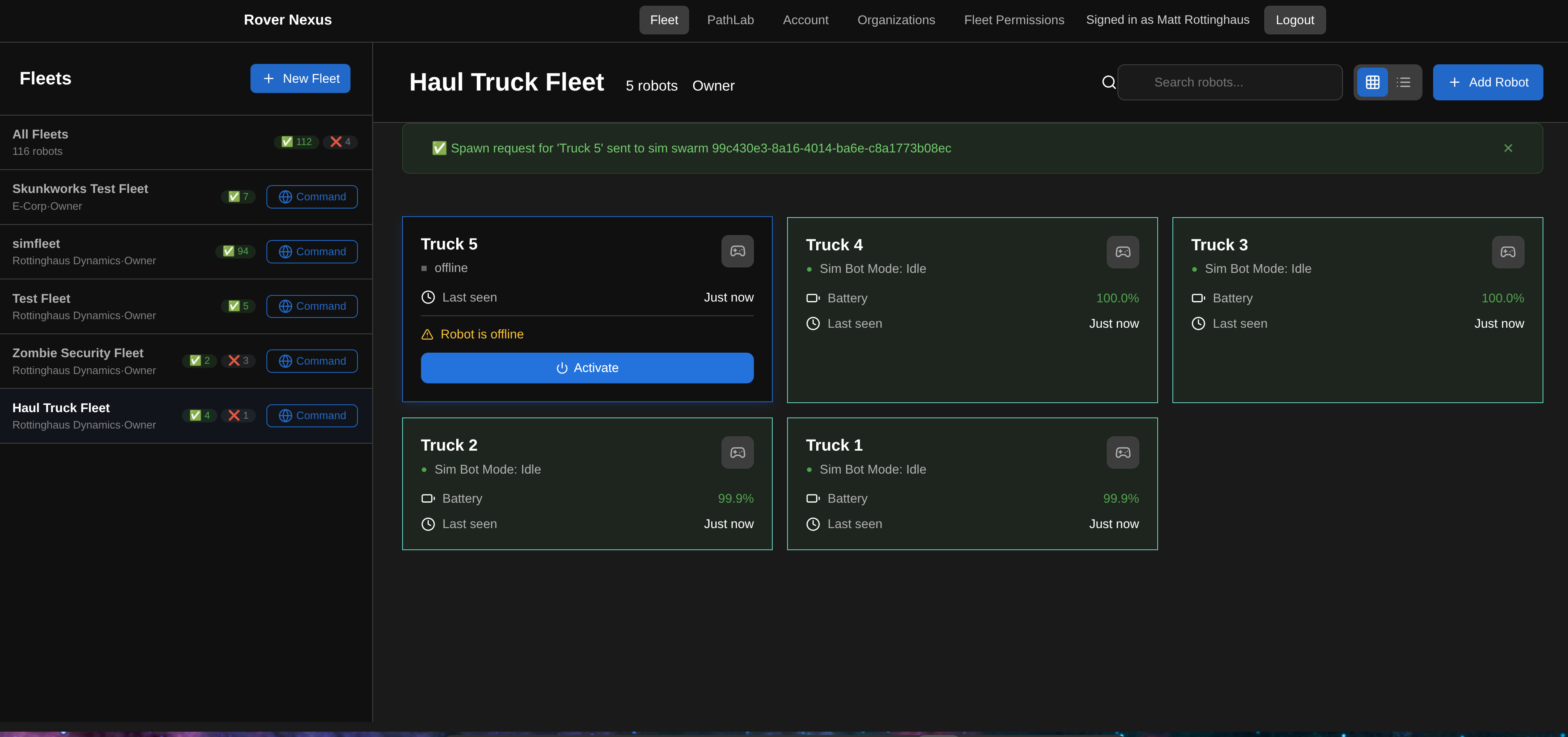 Rover Nexus fleet view