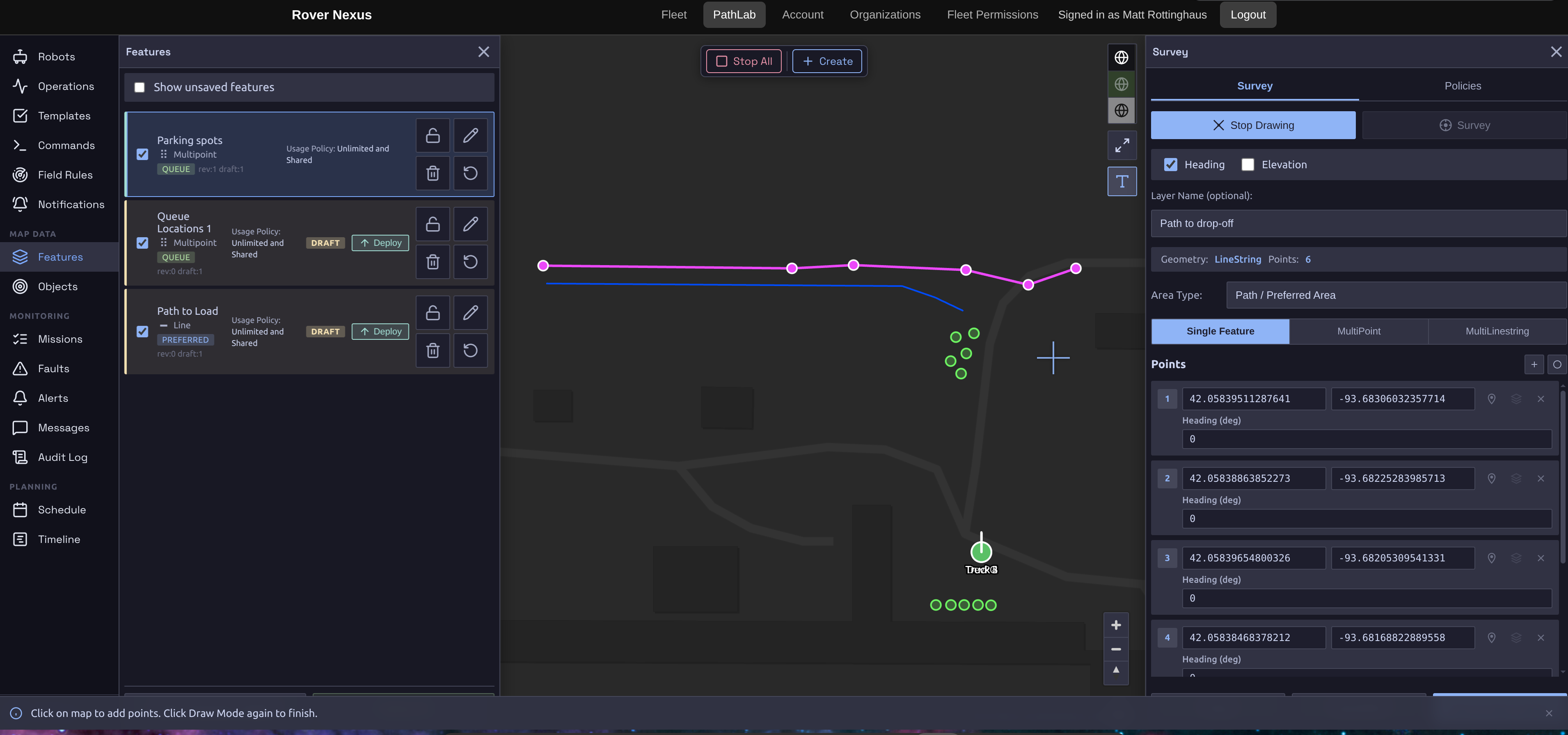 Rover Nexus path planning