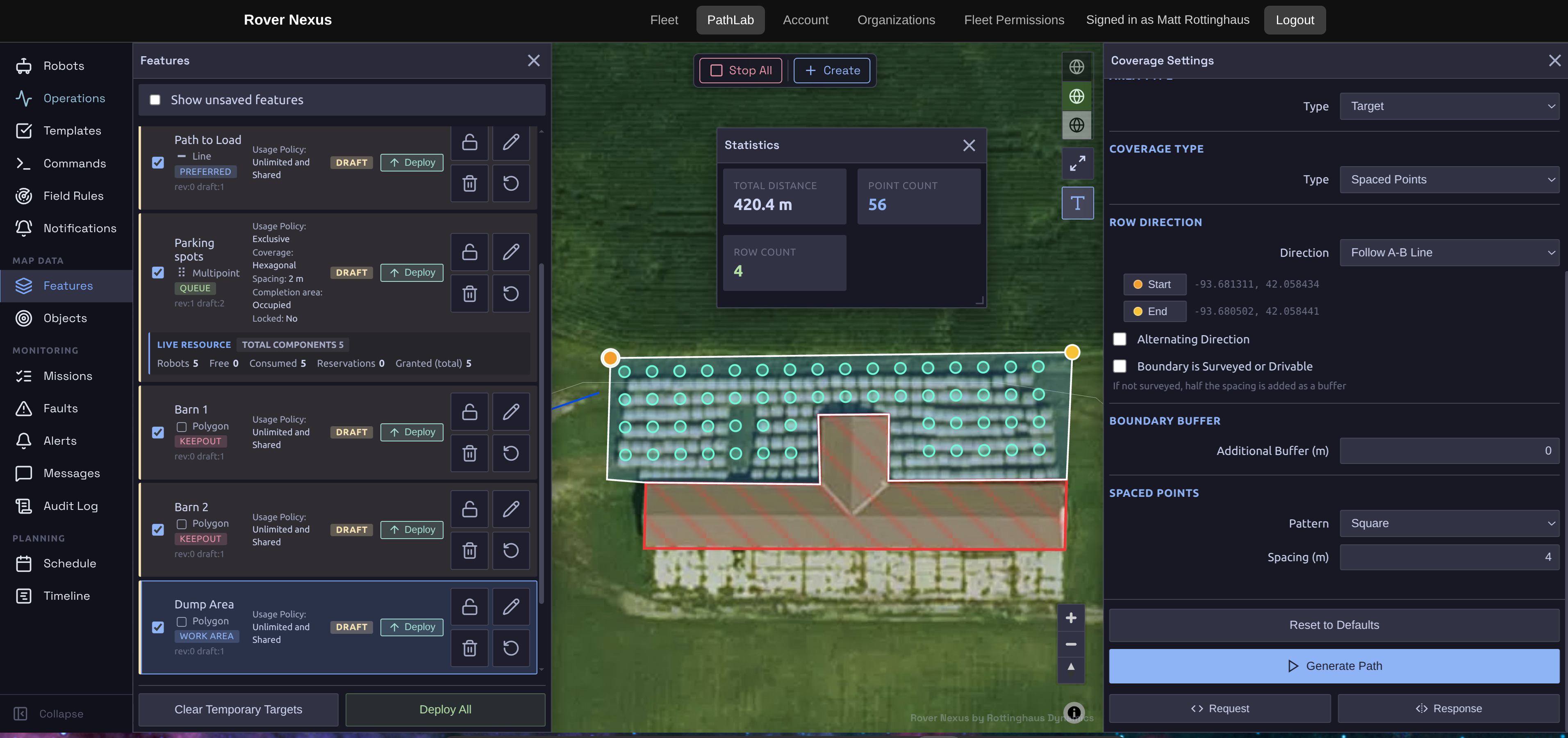Rover Nexus path planning